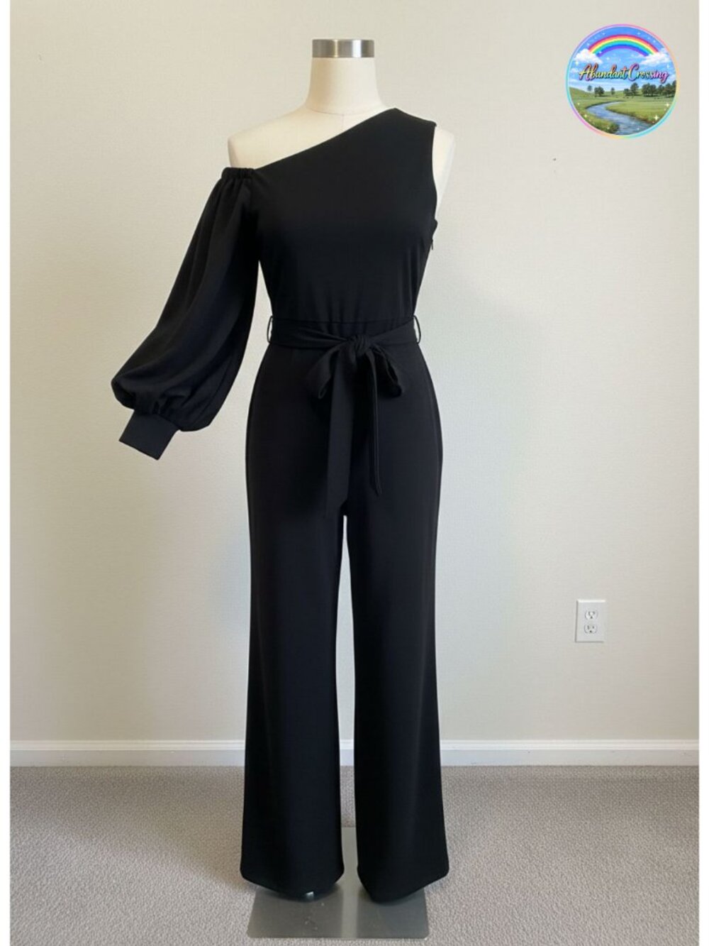 Women's One Shoulder Jumpsuit High Waist Wide Leg Dressy Party Romper
